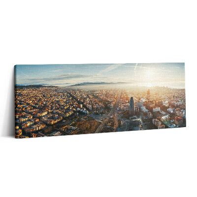 Print pe canvas 125x50 Panoramă a orașului Barcelona