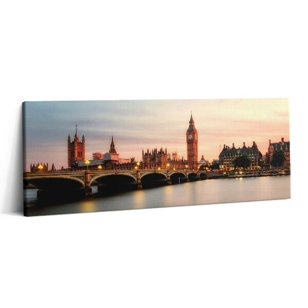 Print pe canvas 125x50 Panorama Big Ben din Londra
