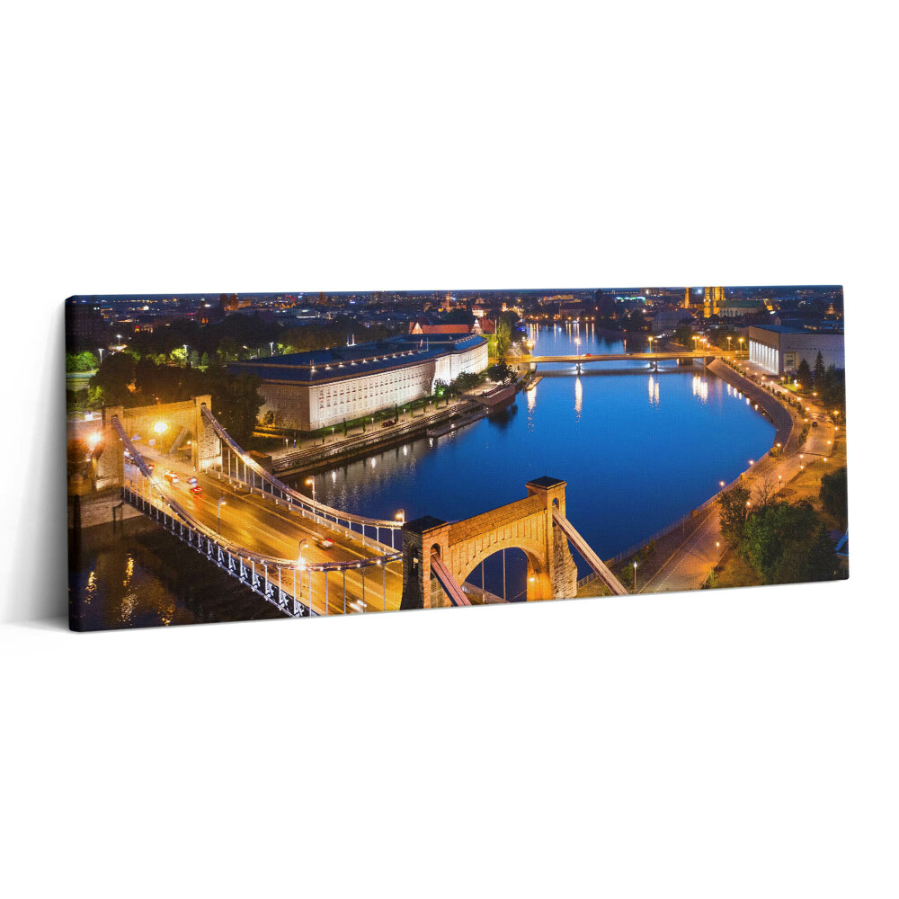 Print pe canvas 125x50 Orașul Wroclaw noaptea