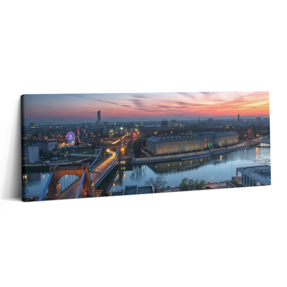 Print pe canvas 125x50 Wroclaw din perspectivă de pasăre