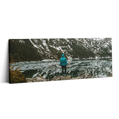 Print pe canvas 125x50 Lacul Morskie Oko iarna