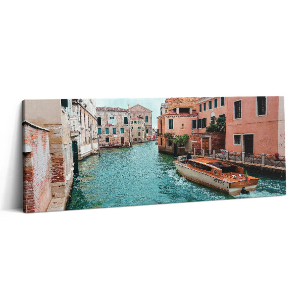 Print pe canvas 125x50 Barcă cu motor pe râu