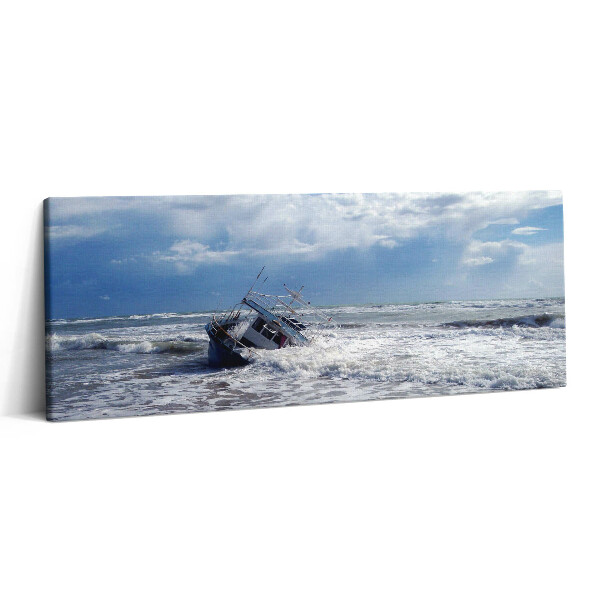 Print pe canvas 125x50 Navă scufundată în Sicilia