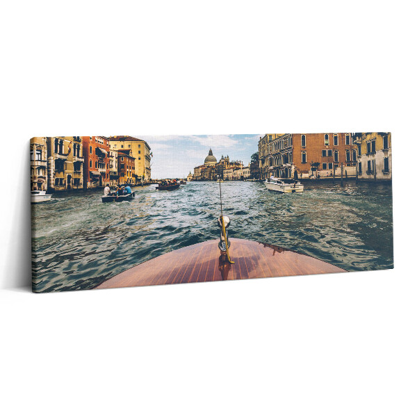Print pe canvas 125x50 Barcă cu motor pe râu