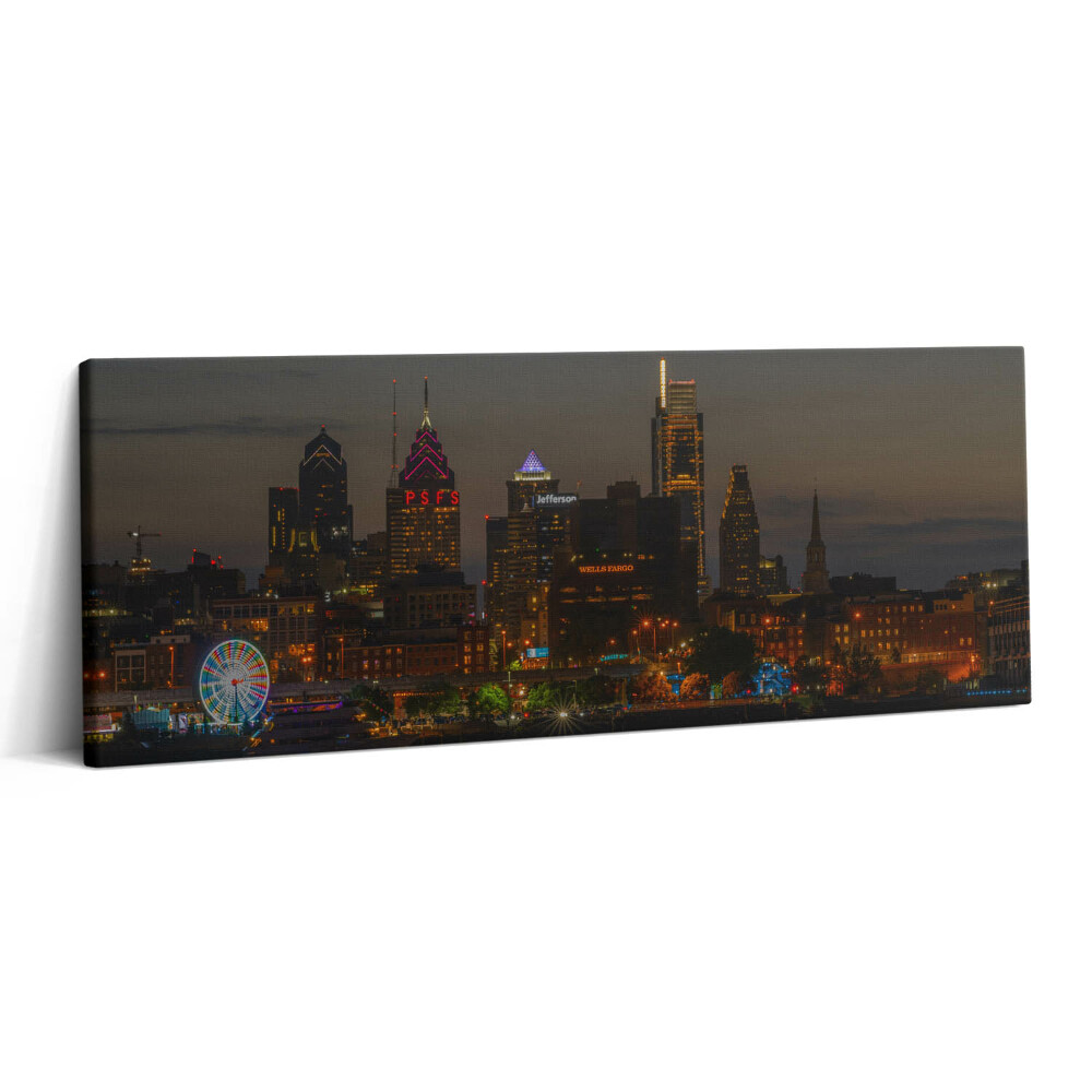 Print pe canvas 125x50 Roata Ferris din Philadelphia