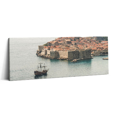 Print pe canvas 125x50 Navă cu pânze în Dubrovnik