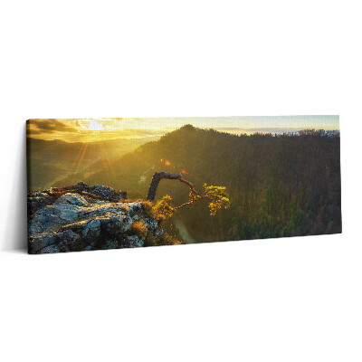 Print pe canvas 125x50 Apus de soare peste munți