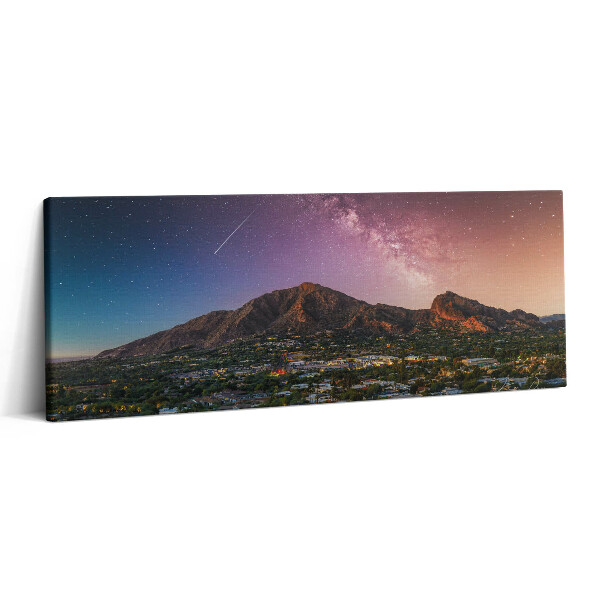 Print pe canvas 125x50 Munți cu o galaxie pe cer