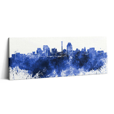 Print pe canvas 125x50 Panoramă în acuarelă a orașului San Antonio
