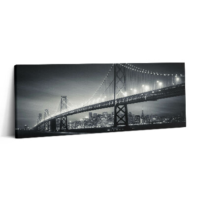 Print pe canvas 125x50 Podul San Francisco noaptea
