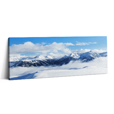 Print pe canvas 125x50 Panoramă a munților de iarnă din Alpii francezi