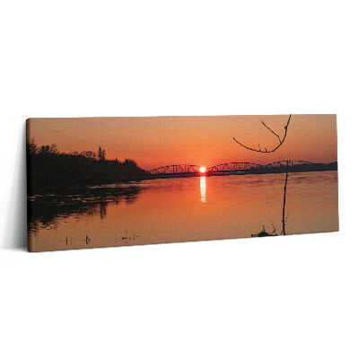 Print pe canvas 125x50 Peisaj lacustru la apus