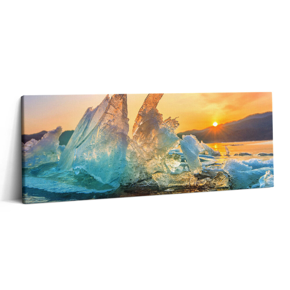 Print pe canvas 125x50 O bucată de gheață la răsăritul soarelui