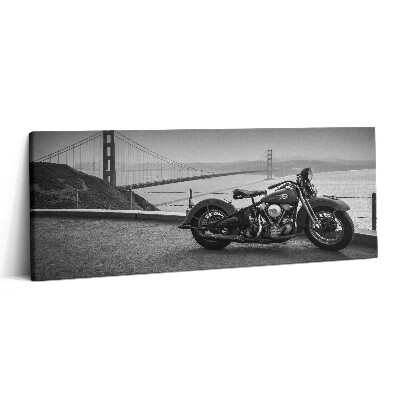 Print pe canvas 125x50 Motocicleta și Podul Golden Gate