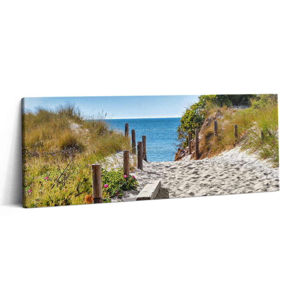 Print pe canvas 125x50 Drum nisipos spre plajă și mare