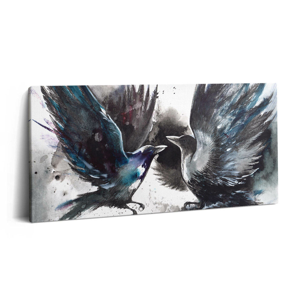 Print pe pânză 140x70 Păsări pictate