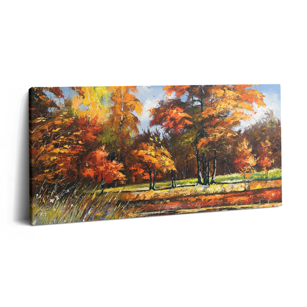 Print pe pânză 140x70 Toamna pictată și râul
