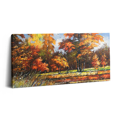 Print pe pânză 140x70 Toamna pictată și râul