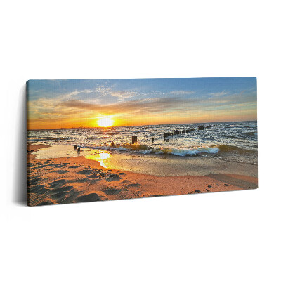 Print pe pânză 140x70 Răsărit de soare peste mare