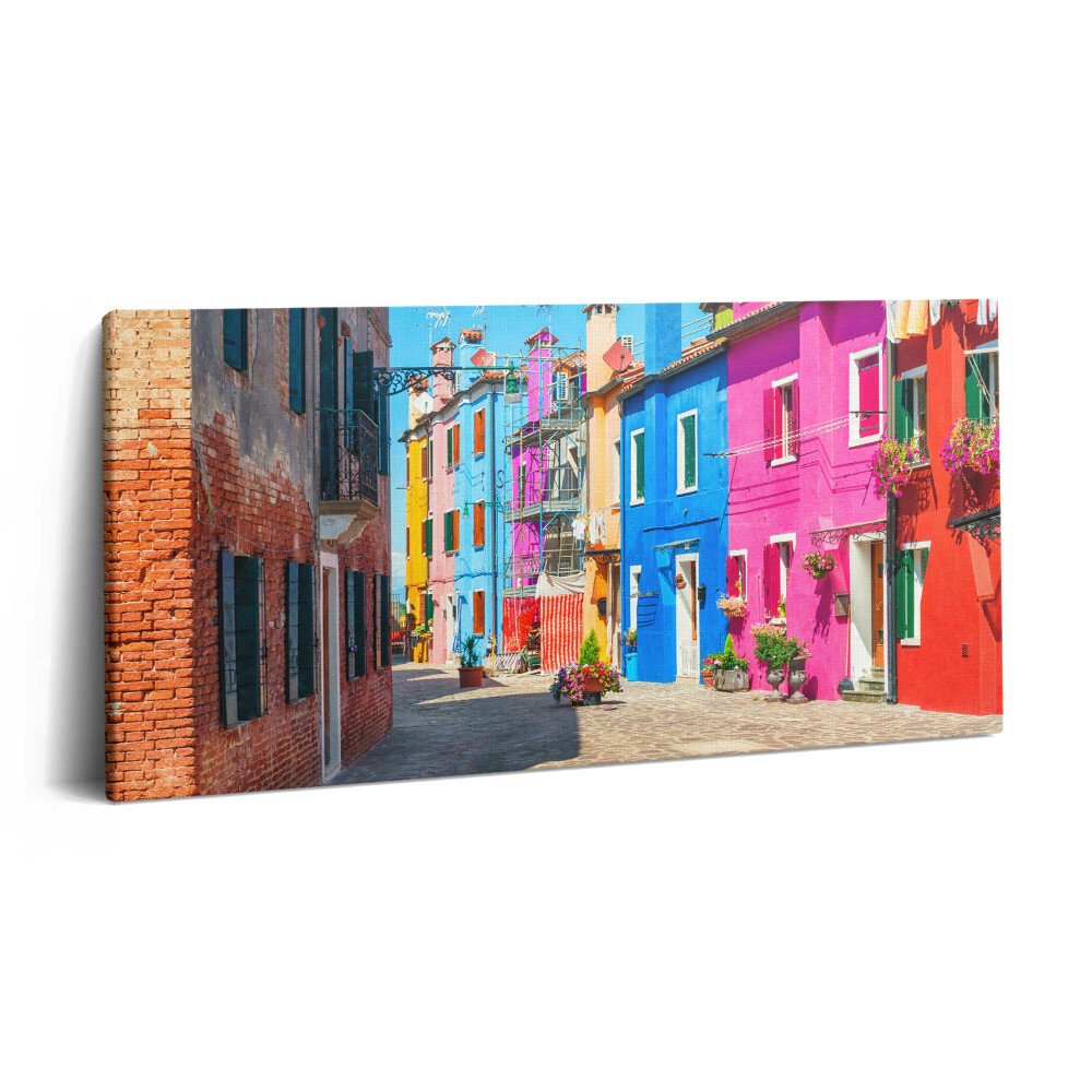 Print pe pânză 140x70 Cartierul colorat al insulei Burano