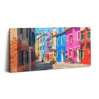 Print pe pânză 140x70 Cartierul colorat al insulei Burano