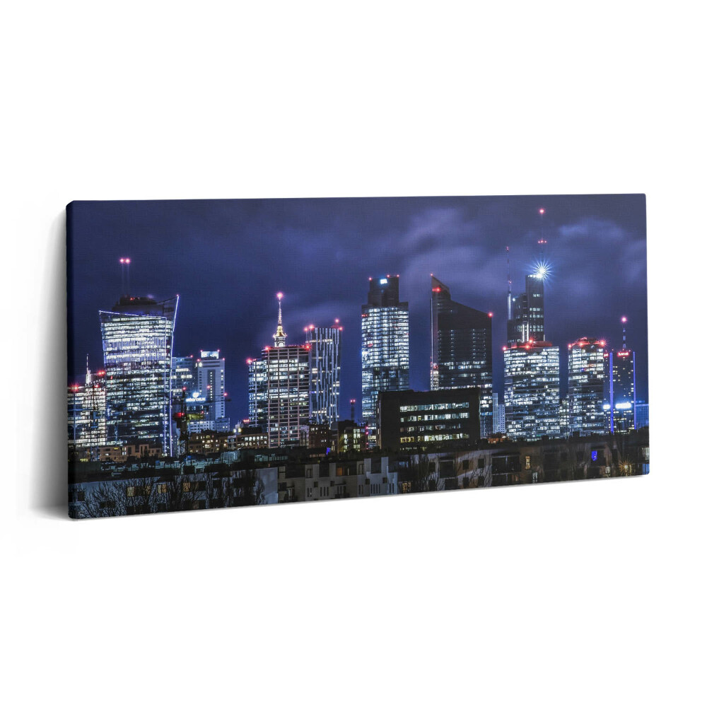 Print pe pânză 140x70 Clădirile orașului noaptea