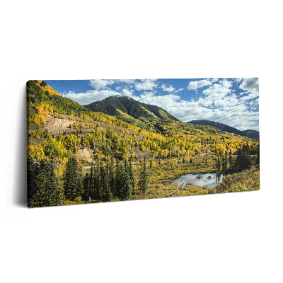 Print pe pânză 140x70 Peisaj cu vegetație montană