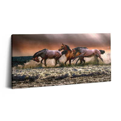 Print pe pânză 140x70 Caii au căzut în apă