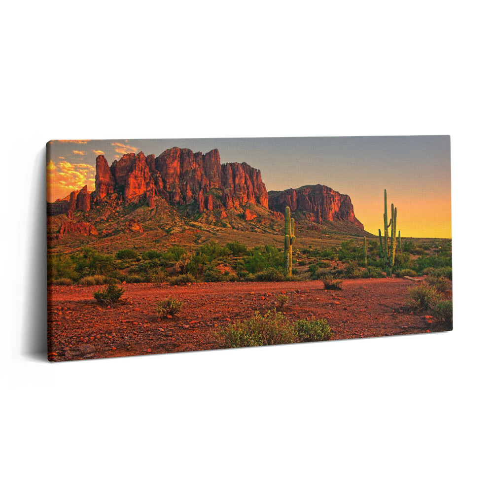 Print pe pânză 140x70 Apus de soare cu un munte în Phoenix, Arizona