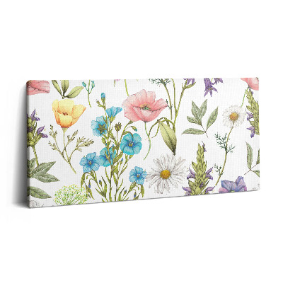 Print pe pânză 140x70 Ilustrație florală - pajiște cu flori