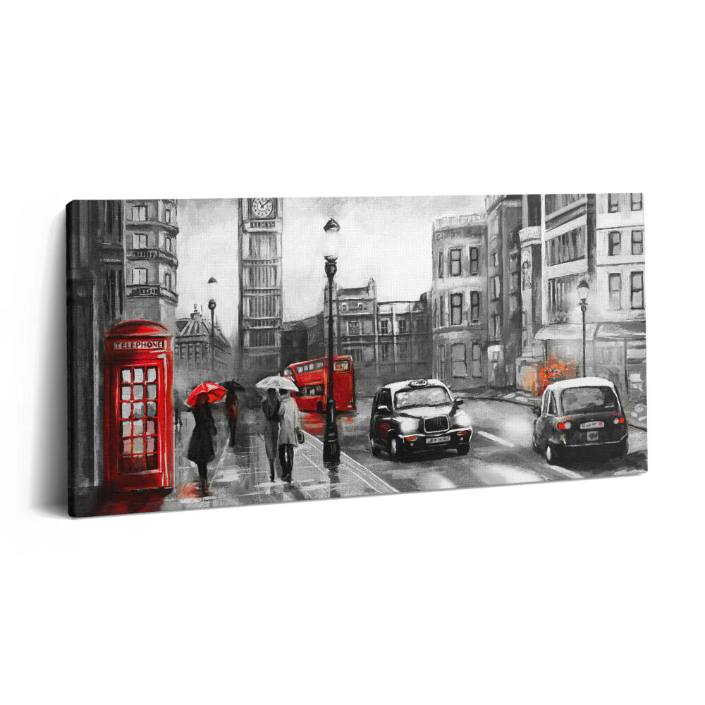 Print pe pânză 140x70 Vedere a străzii din Londra și a Big Ben-ului