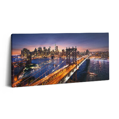 Print pe pânză 140x70 New York - apus de soare peste Manhattan