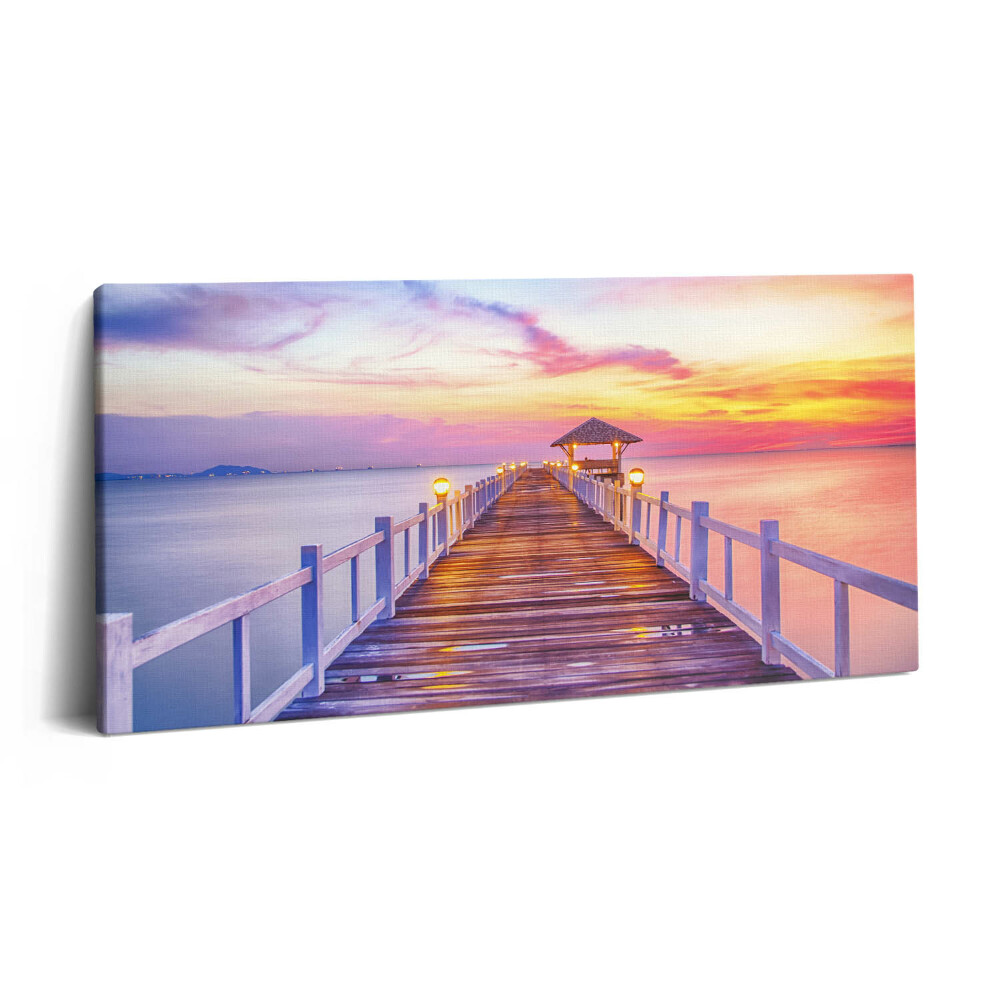 Print pe pânză 140x70 Podul împădurit din port