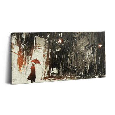 Print pe pânză 140x70 Femeie pictată cu umbrelă