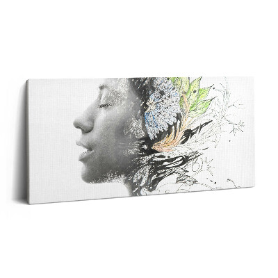 Print pe pânză 140x70 Abstracția capului unei femei
