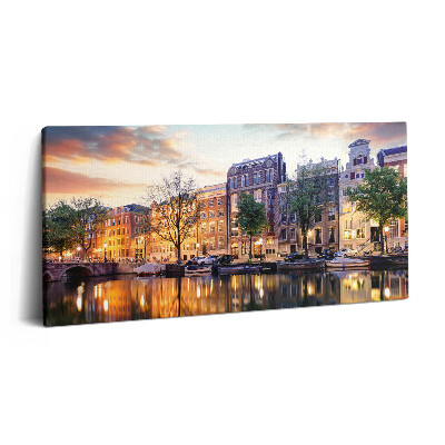 Print pe pânză 140x70 Case Amsterdam Olanda