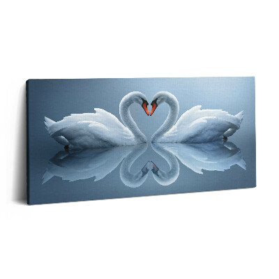 Print pe pânză 140x70 Lebede aranjate ca semn al iubirii