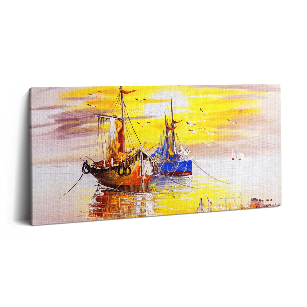 Print pe pânză 140x70 Bărci pictate