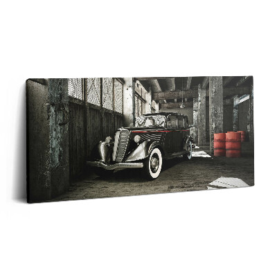 Print pe pânză 140x70 Mașină clasică într-o fabrică veche