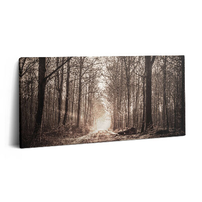 Print pe pânză 140x70 Cale de pădure în tonuri sepia