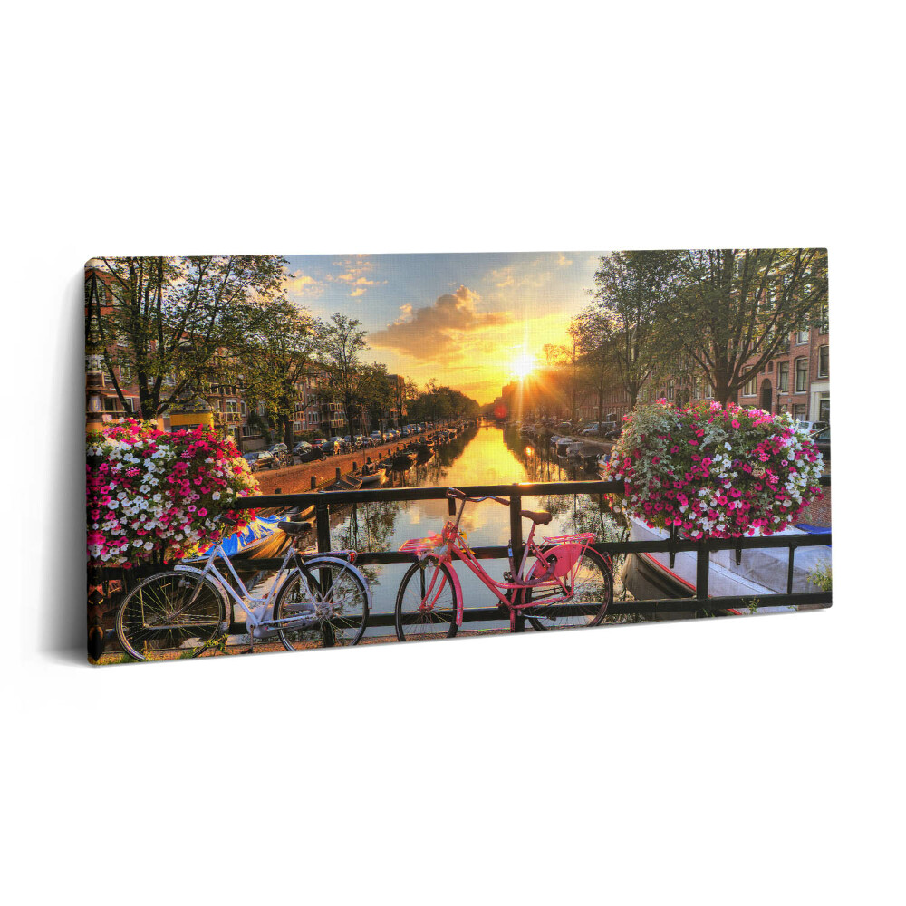 Print pe pânză 140x70 Răsărit de soare peste Amsterdam