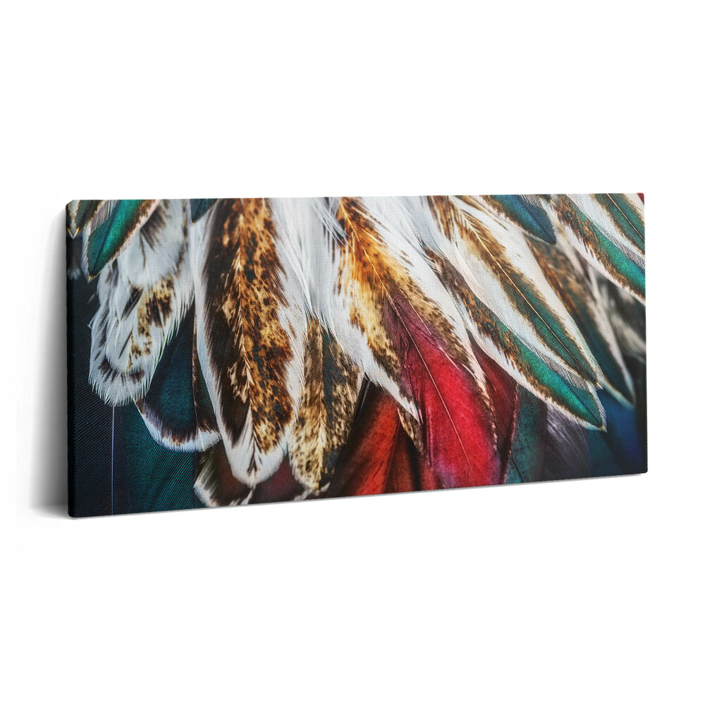 Print pe pânză 140x70 Pene de pasăre maro deschis