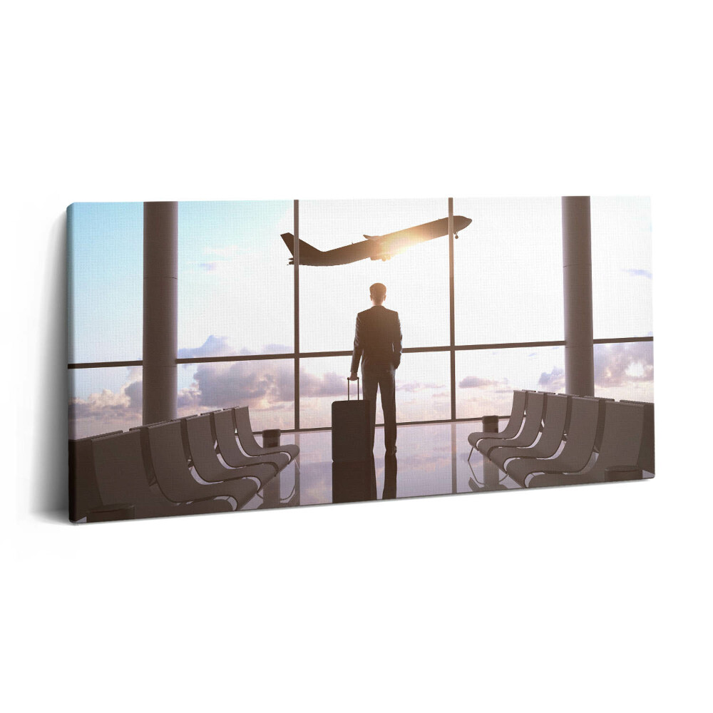 Print pe pânză 140x70 Bărbat la aeroport
