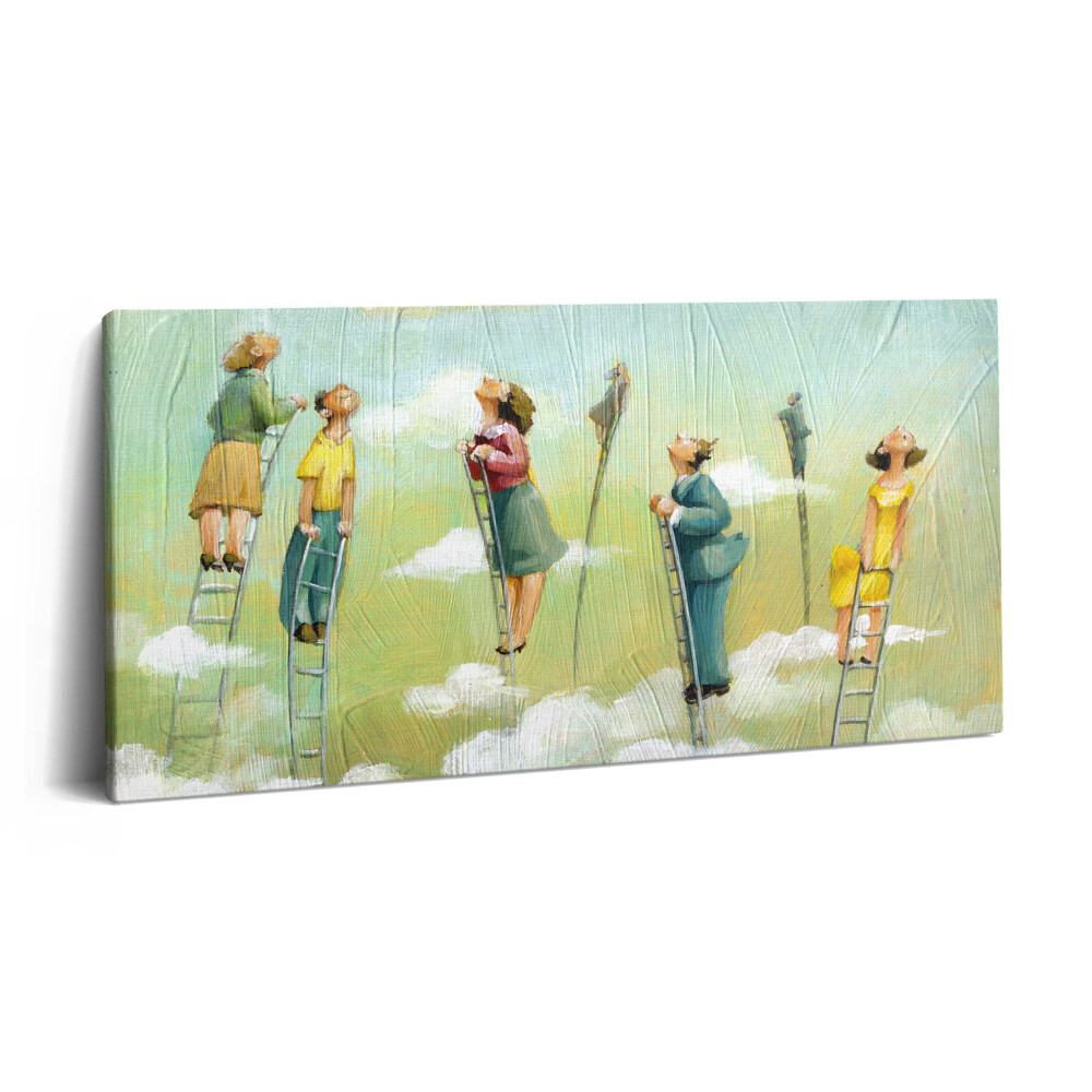 Print pe pânză 140x70 Oamenii de pe scară