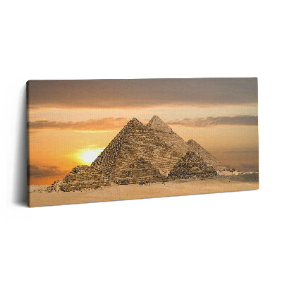 Print pe pânză 140x70 Piramide și apus de soare