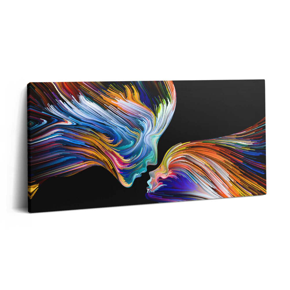 Print pe pânză 140x70 Fețe umane abstracte colorate