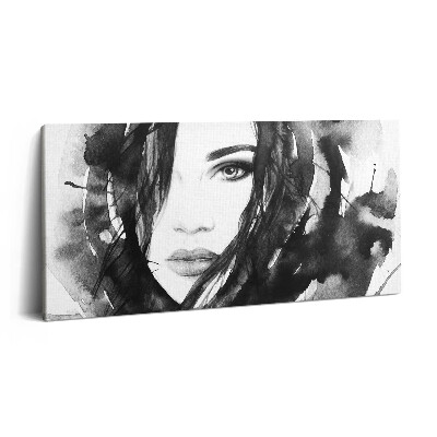 Print pe pânză 140x70 Portret în acuarelă al unei femei