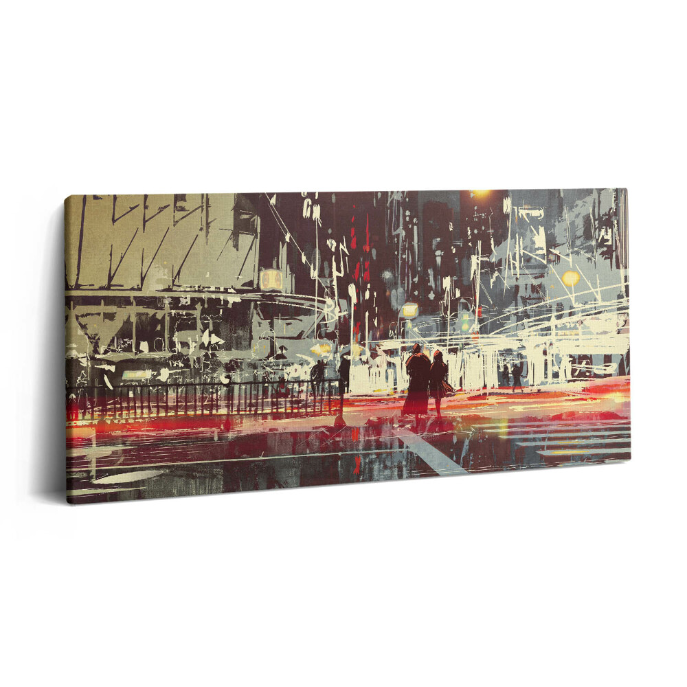 Print pe pânză 140x70 Scenă de oraș nocturnă