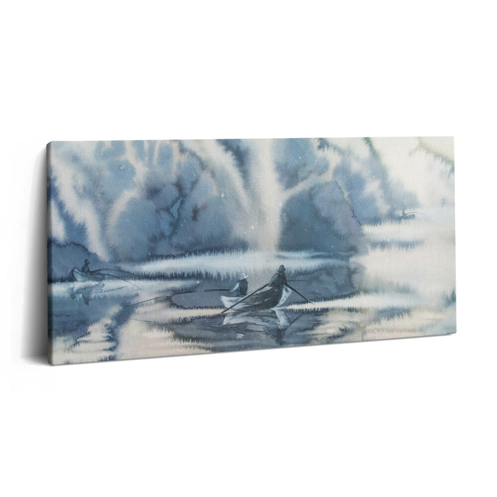 Print pe pânză 140x70 Pescar pe lac