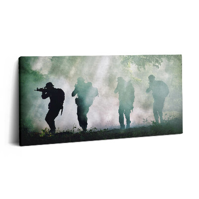 Print pe pânză 140x70 Armată în pădure - soldați